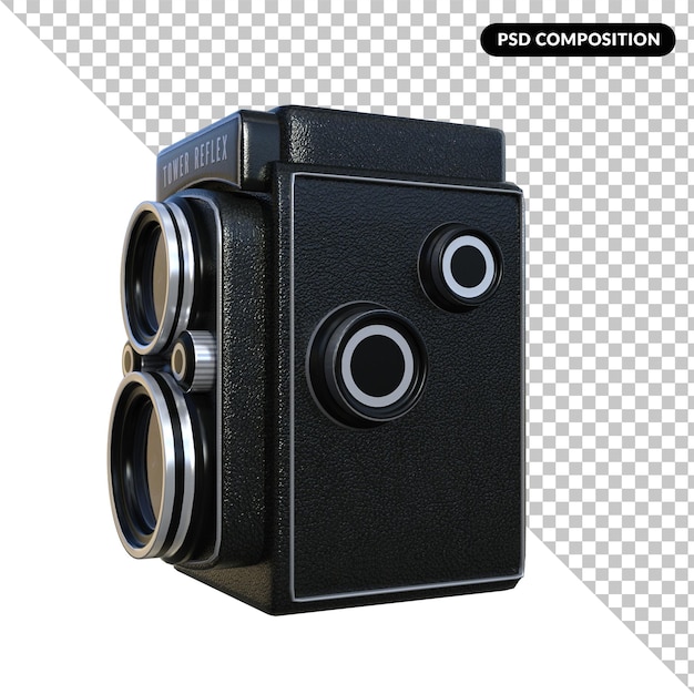 Camera vintage geïsoleerd 3d-rendering