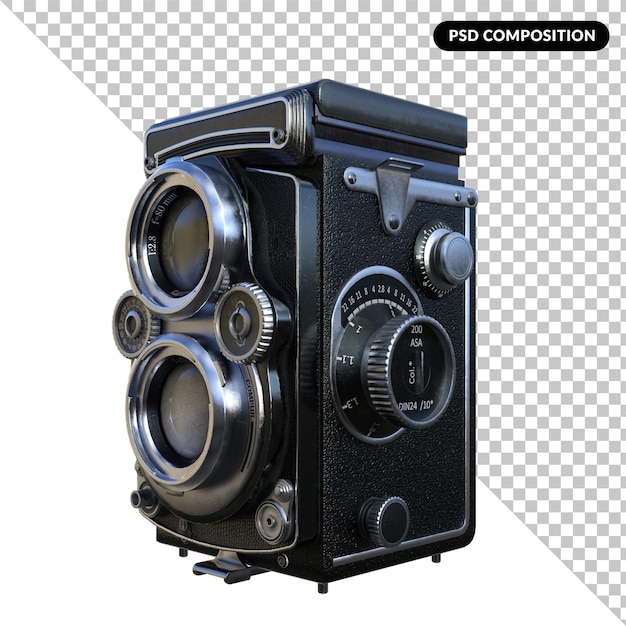 camera vintage isolated 3d rendering