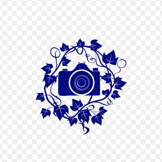 PSD a camera with a floral pattern on a white background