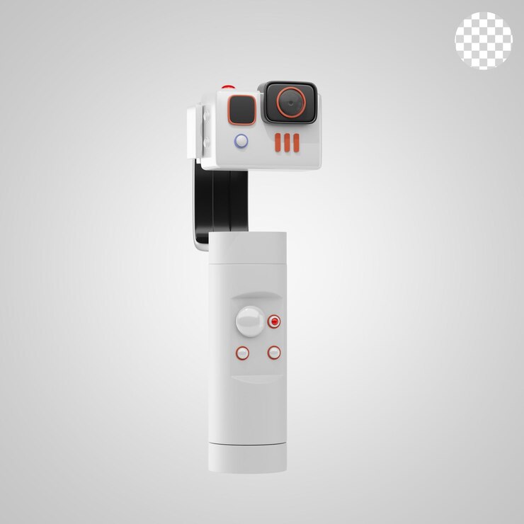 PSD camera with gimbal stabilizer 3d icon and illustration