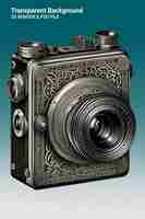 PSD a camera with a silver top and a black border