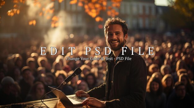 PSD cameraman che gira e registra video