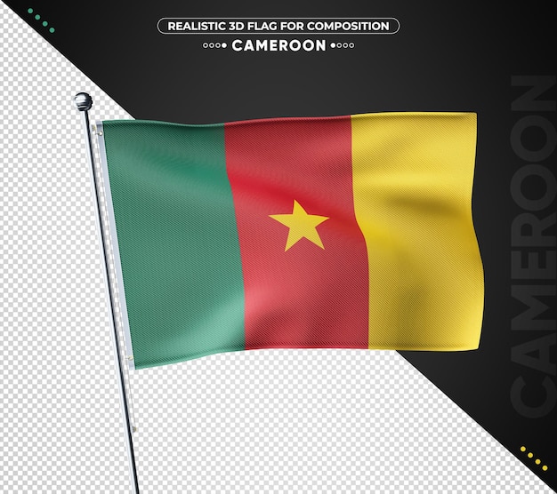 Cameroon 3d textured flag for composition