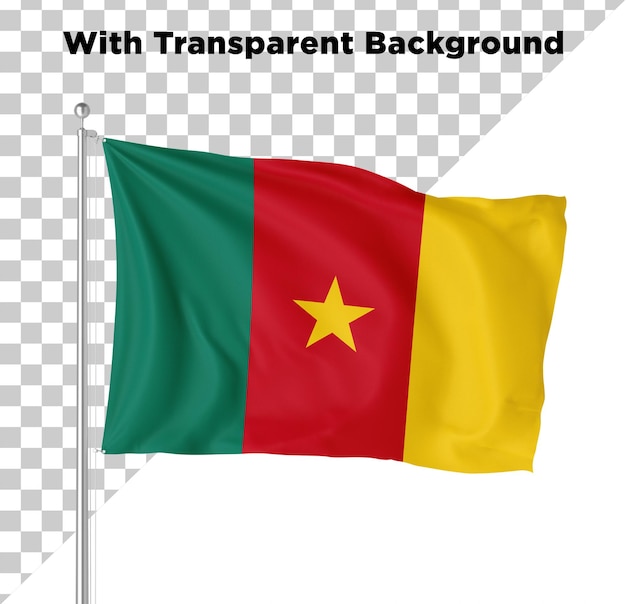 Cameroon Country Flag PNG PSG Isolated on Transparent Background