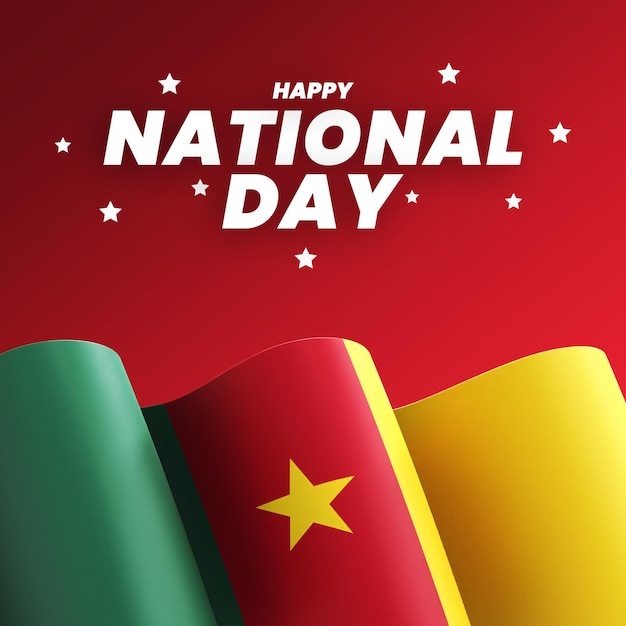 Cameroon flag design national independence day banner editable text and background