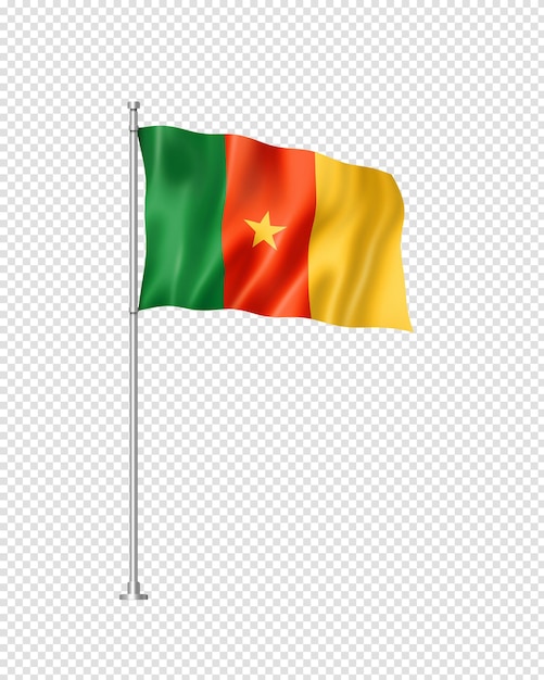 Камерун флаг, изолированные на белом