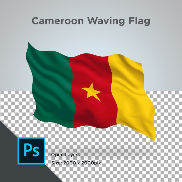 Bandiera camerun wave trasparente psd