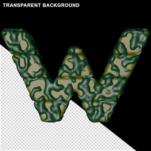 PSD camouflage letters. 3d-hoofdletter w