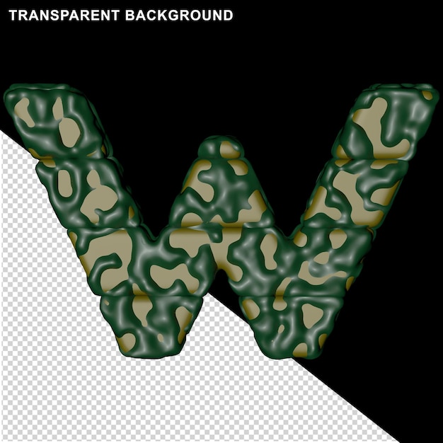 Camouflage letters. 3D-hoofdletter w