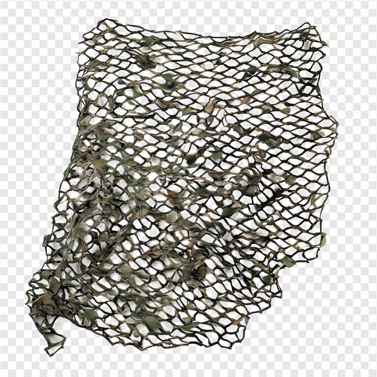 PSD camouflage netting in a green and brown pattern