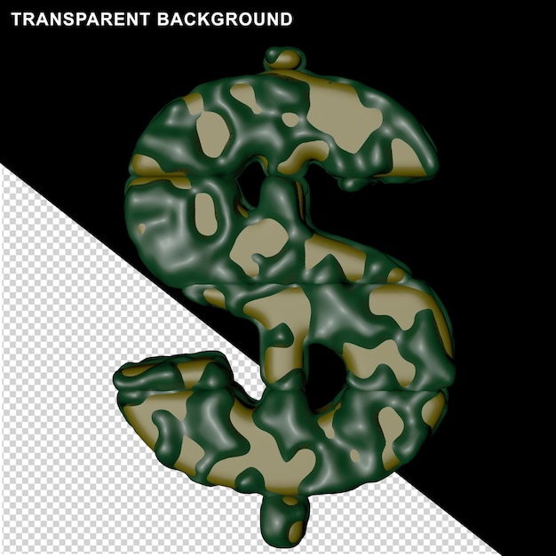 Camouflage symbolen. 3d-symbool