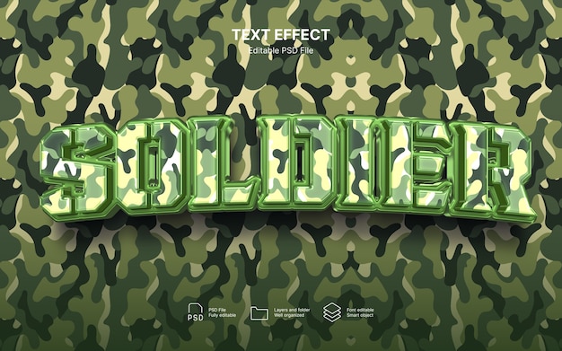 PSD camouflage-teksteffect