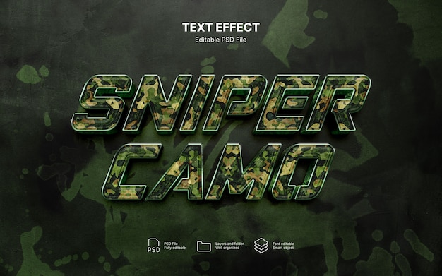 PSD camouflage   text effect