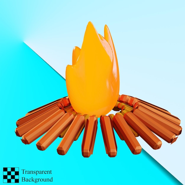 キャンプファイヤーの 3 D イラストレーション