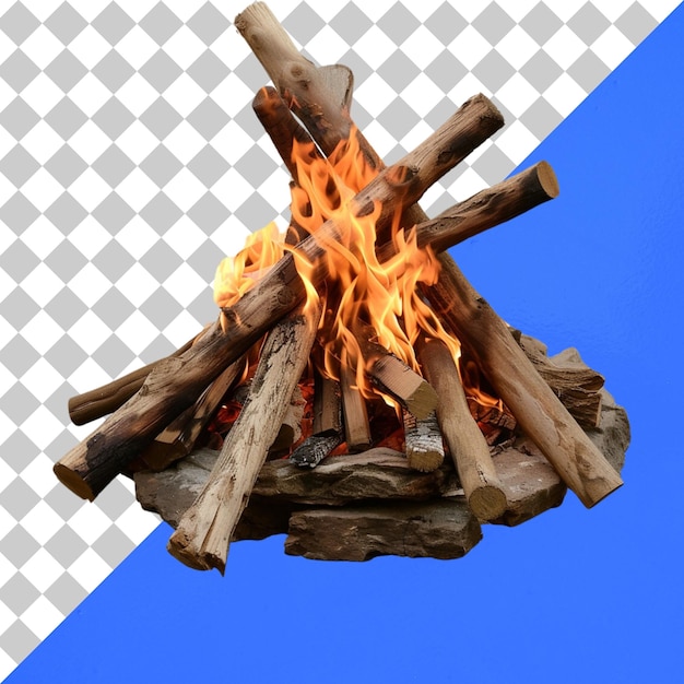 Camp Fire Icon Square Button Gezet geïsoleerd op een transparante achtergrond