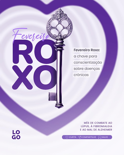 PSD campanha fevereiro roxo social media purple february campaign social media