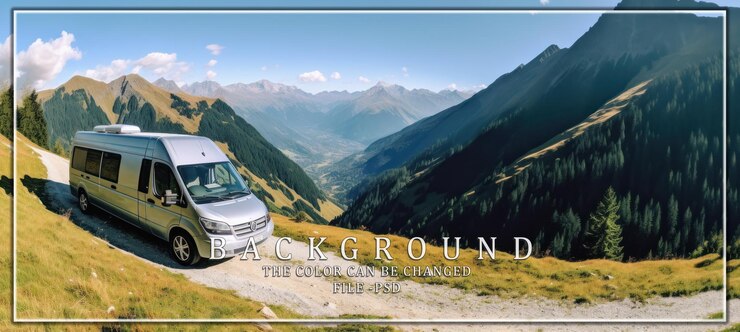 PSD camper van adventure in the majestic alps