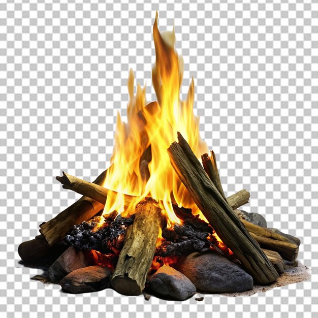 PSD campfire on a white background