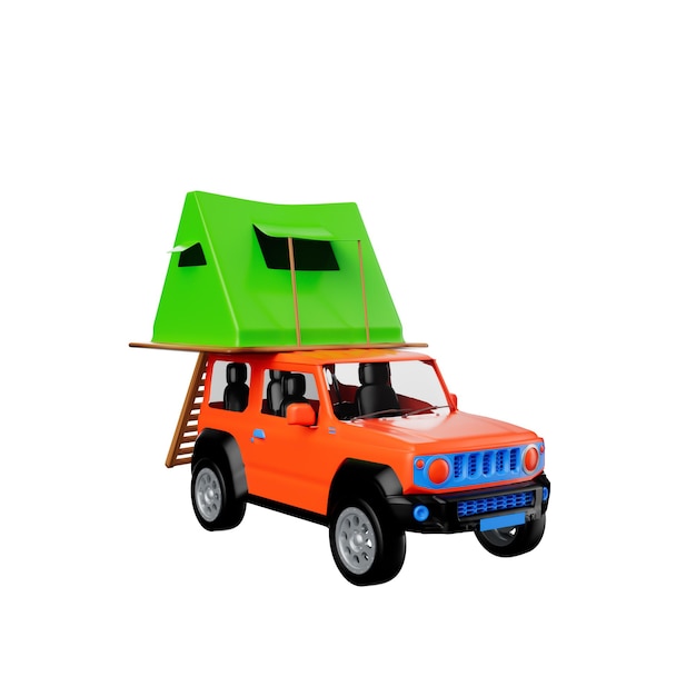 Camping 3D-illustratie