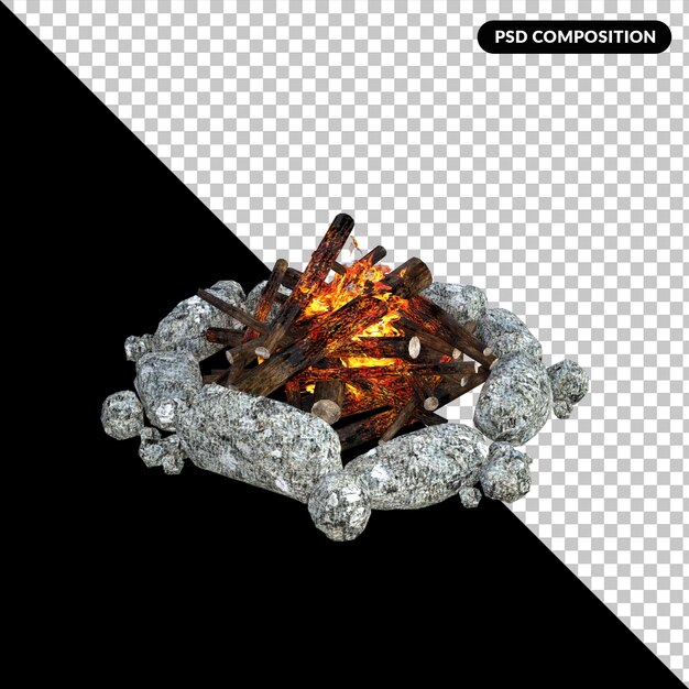 PSD materiale da campeggio 3d rendering psd premium