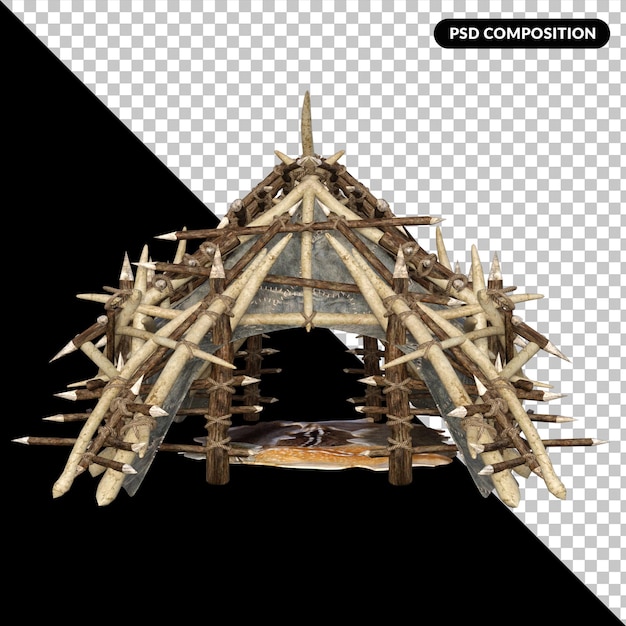 camping asset material 3d render premium psd