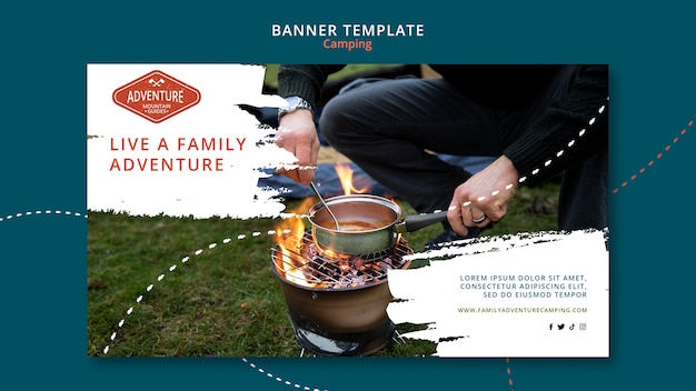 PSD camping horizontal banner template