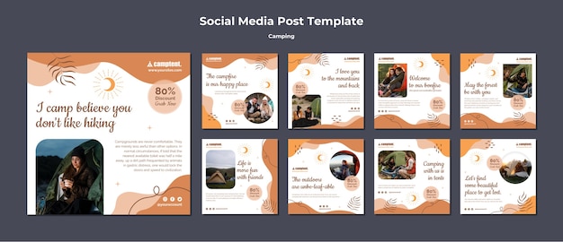 PSD camping instagram post template design