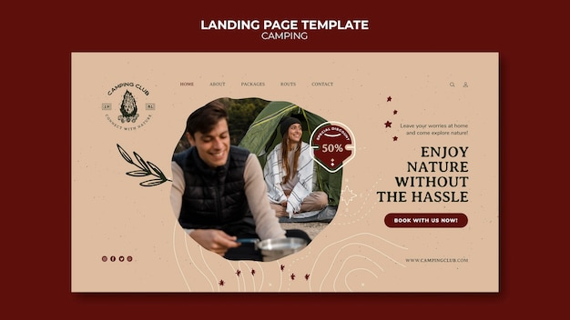 PSD camping landing page template design