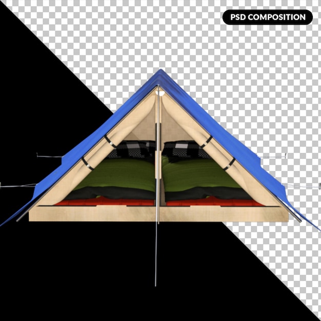 PSD camping outdoor assets 3d rendering isolated premium psd