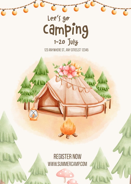 PSD camping summer camp tamplate