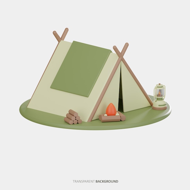PSD campingtent 3d icoon