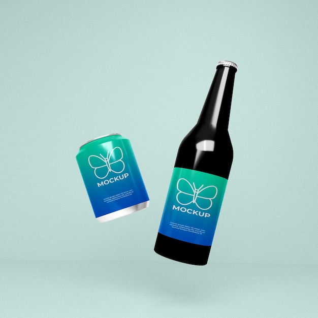 Can and bottle mockup