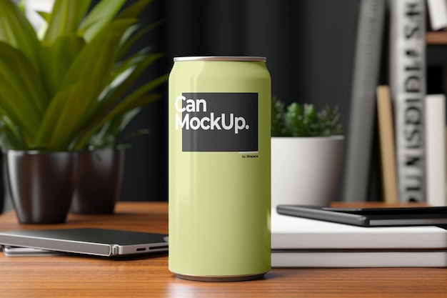 PSD can label mockup