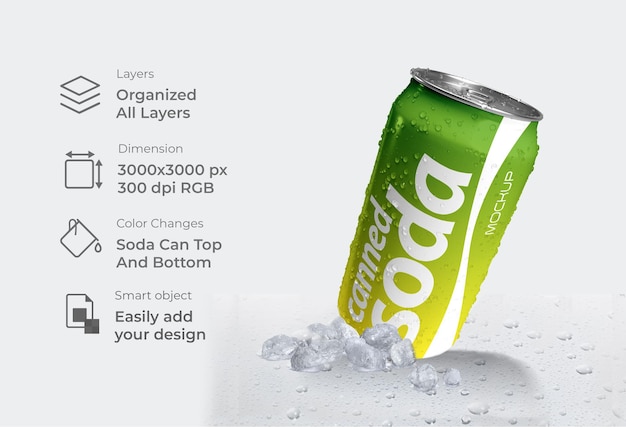 PSD can mockup for energy drink