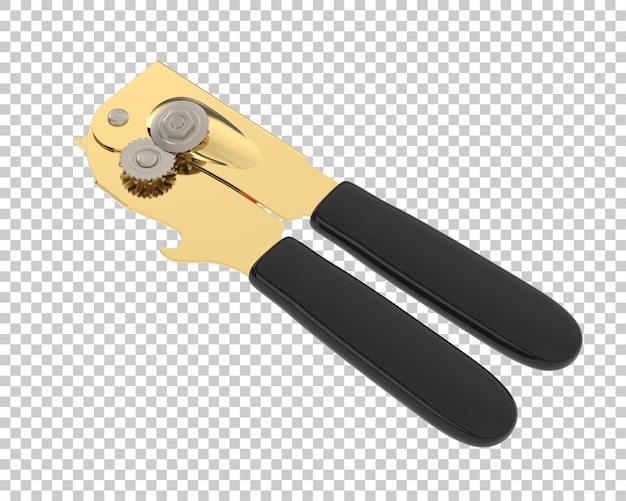 Can opener on transparent background 3d rendering illustration