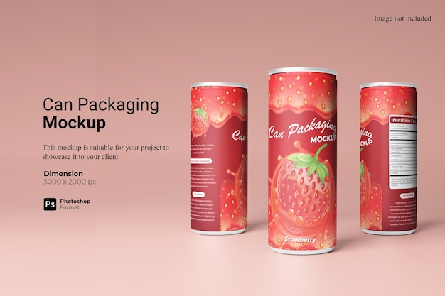 Can packaging mockup design isolated