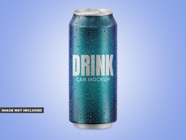 Can with water drops mockup