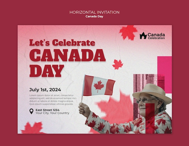 PSD modello di celebrazione della giornata del canada