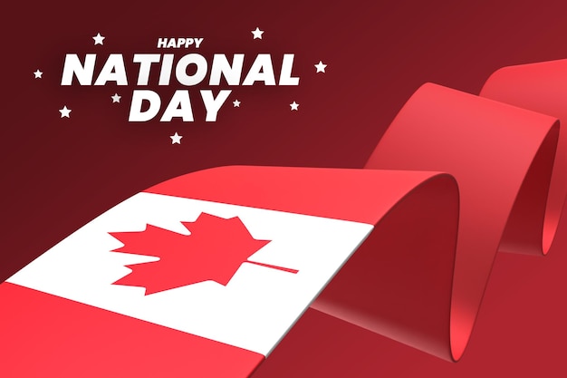 PSD Дизайн флага канады день национальной независимости баннер редактируемый текст и фон