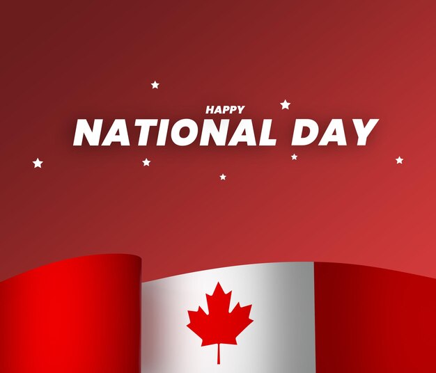 PSD Элемент дизайна флага канады национальный день независимости баннер лента psd