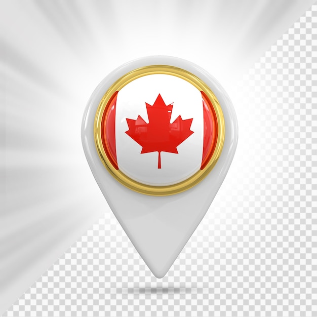 PSD canada flag pin map 3d