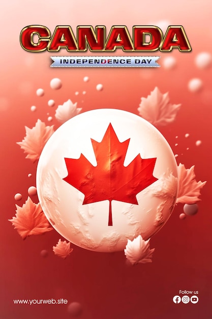 PSD canada onafhankelijkheidsdag poster sjabloon