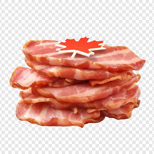 Bacon canadese isolato su uno sfondo trasparente