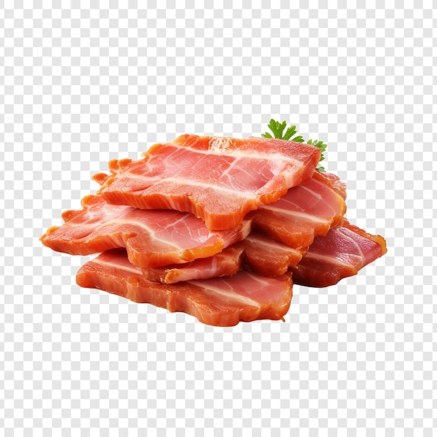 Bacon canadese isolato su uno sfondo trasparente