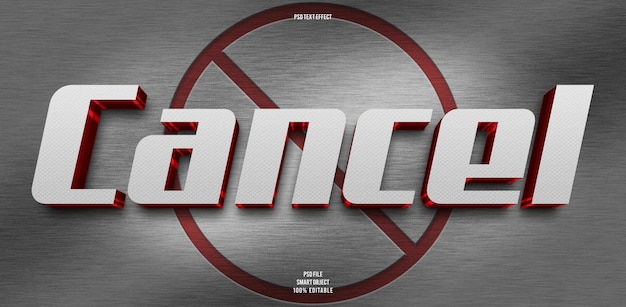 Cancel 3d editable text effect