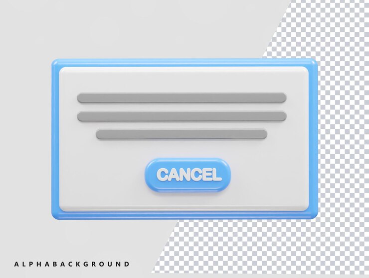 PSD cancel icon 3d rendering rejected icon illustration element