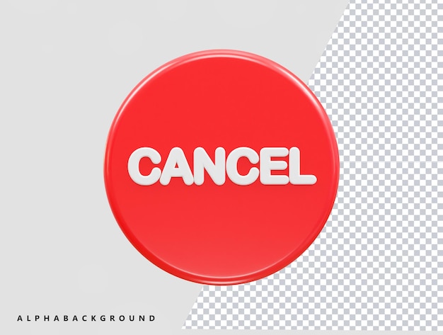 Cancel icoon 3d rendering afgewezen icoon illustratie element