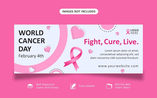 PSD cancer awareness day social media cover and web banner design