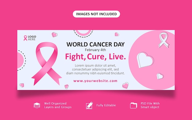 PSD cancer awareness day social media cover and web banner design