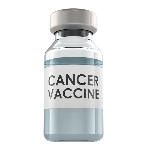 cancer vaccine cancer vaccine in vial 3d rendering isolated on transparent background